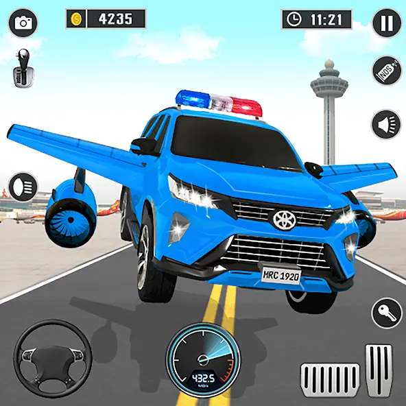 Взломанная Flying Prado Car Robot Game  [МОД Menu] — последняя версия apk на Андроид screen 1