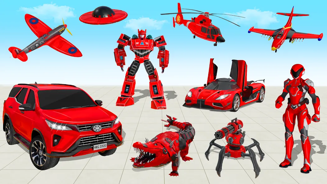 Взломанная Flying Prado Car Robot Game  [МОД Menu] — последняя версия apk на Андроид screen 5