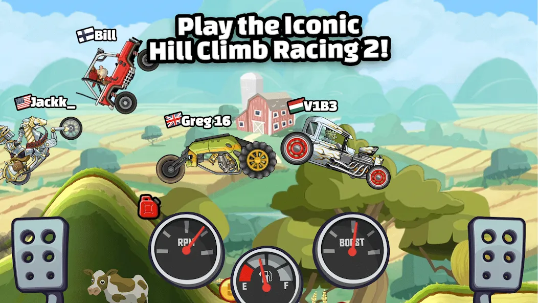 Взломанная Hill Climb Racing 2 (Хилл Клаим Рейсинг 2)  [МОД Menu] — полная версия apk на Андроид screen 1