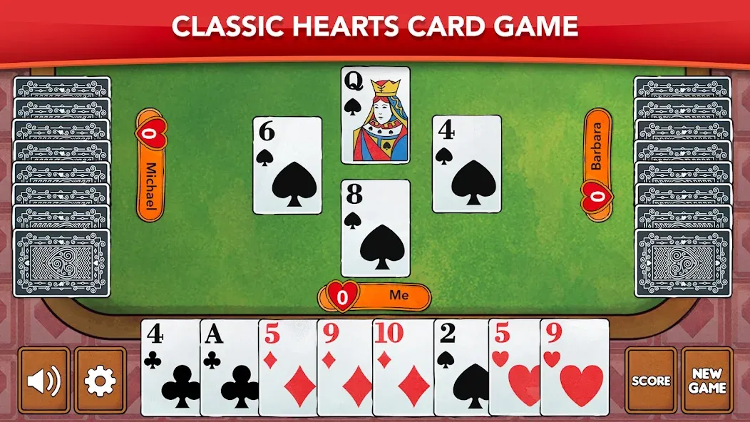 Скачать взлом Hearts — Card Game Classic (Хартс)  [МОД Unlocked] — полная версия apk на Андроид screen 1