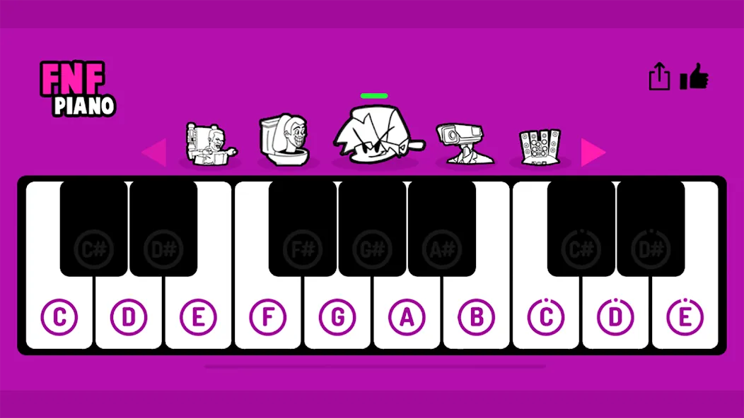 Скачать взломанную FNF Piano (ФНФ Пиано)  [МОД Mega Pack] — полная версия apk на Андроид screen 1