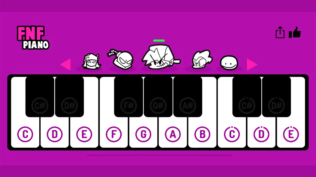 Скачать взломанную FNF Piano (ФНФ Пиано)  [МОД Mega Pack] — полная версия apk на Андроид screen 2