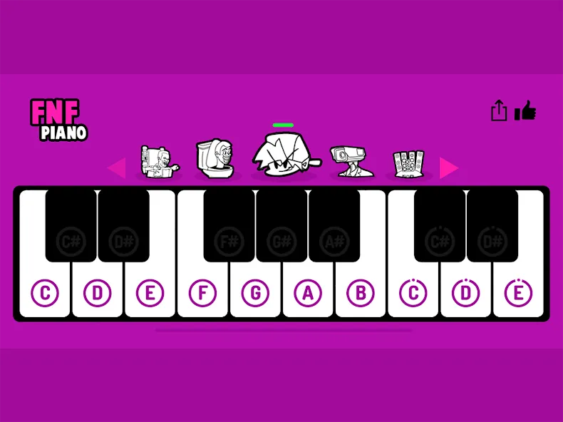 Скачать взломанную FNF Piano (ФНФ Пиано)  [МОД Mega Pack] — полная версия apk на Андроид screen 3