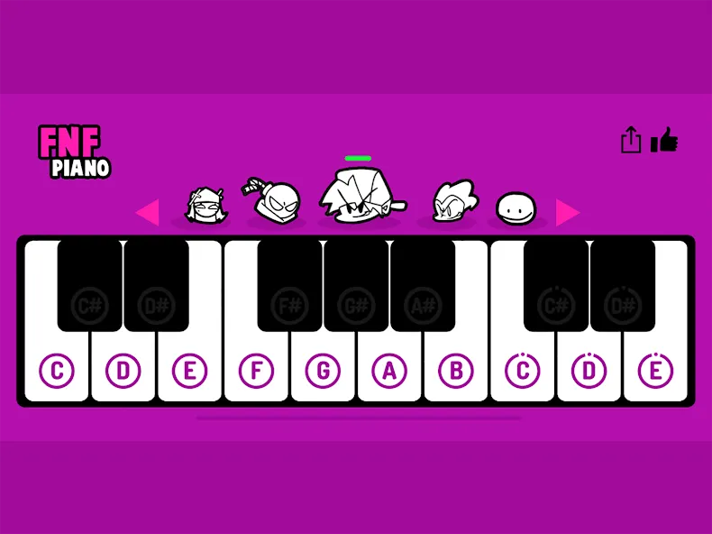 Скачать взломанную FNF Piano (ФНФ Пиано)  [МОД Mega Pack] — полная версия apk на Андроид screen 4