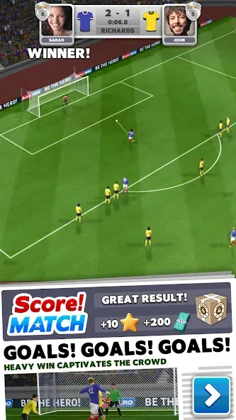 Взломанная Score! Match — PvP Soccer  [МОД Unlimited Money] — последняя версия apk на Андроид screen 1