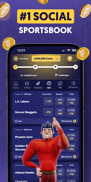 Скачать взломанную Fliff — Sports Picks (Флифф)  [МОД Mega Pack] — полная версия apk на Андроид screen 1