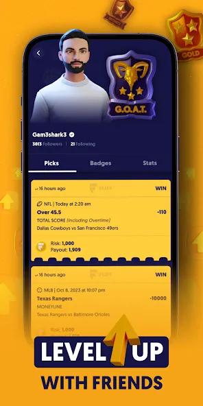 Скачать взломанную Fliff — Sports Picks (Флифф)  [МОД Mega Pack] — полная версия apk на Андроид screen 3