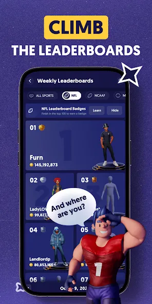 Скачать взломанную Fliff — Sports Picks (Флифф)  [МОД Mega Pack] — полная версия apk на Андроид screen 4