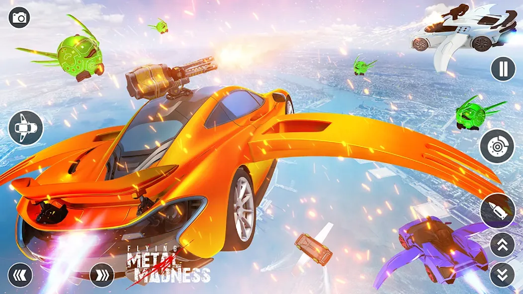 Скачать взлом Flying Car Robot Shooting Game  [МОД Mega Pack] — стабильная версия apk на Андроид screen 3