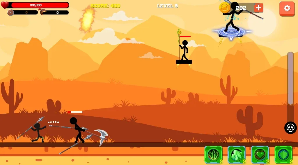 Скачать взлом Spear war with Stickman (Спир вар)  [МОД Меню] — полная версия apk на Андроид screen 1