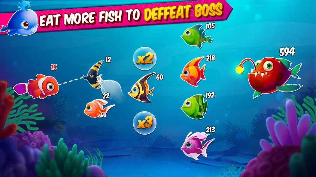 Взлом Big Eat Fish Games Shark Games  [МОД Много монет] — полная версия apk на Андроид screen 2