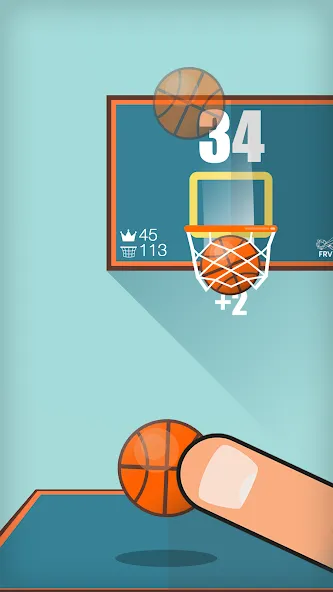 Скачать взломанную Basketball FRVR — Dunk Shoot (Баскетбол ФРВР)  [МОД Mega Pack] — последняя версия apk на Андроид screen 2