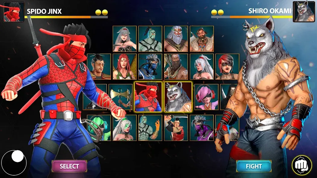 Скачать взломанную Ninja Clash: Karate Fighters (Ниндзя Мастер)  [МОД Menu] — стабильная версия apk на Андроид screen 1