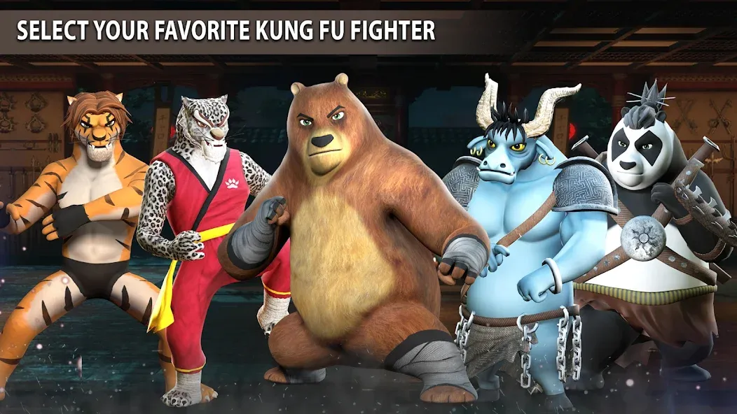 Скачать взломанную Kung Fu Animal: Fighting Games (Кунгфу животное)  [МОД Mega Pack] — стабильная версия apk на Андроид screen 4