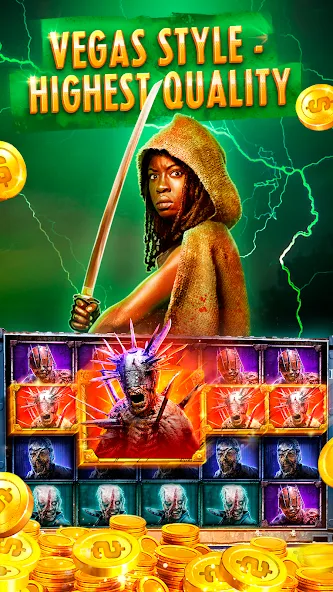 Взломанная The Walking Dead Casino Slots (Зе Вокинг Дед Казино Слотс)  [МОД Бесконечные деньги] — последняя версия apk на Андроид screen 1