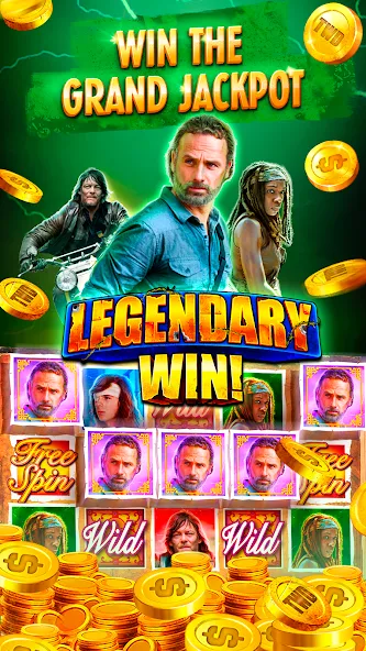 Взломанная The Walking Dead Casino Slots (Зе Вокинг Дед Казино Слотс)  [МОД Бесконечные деньги] — последняя версия apk на Андроид screen 5