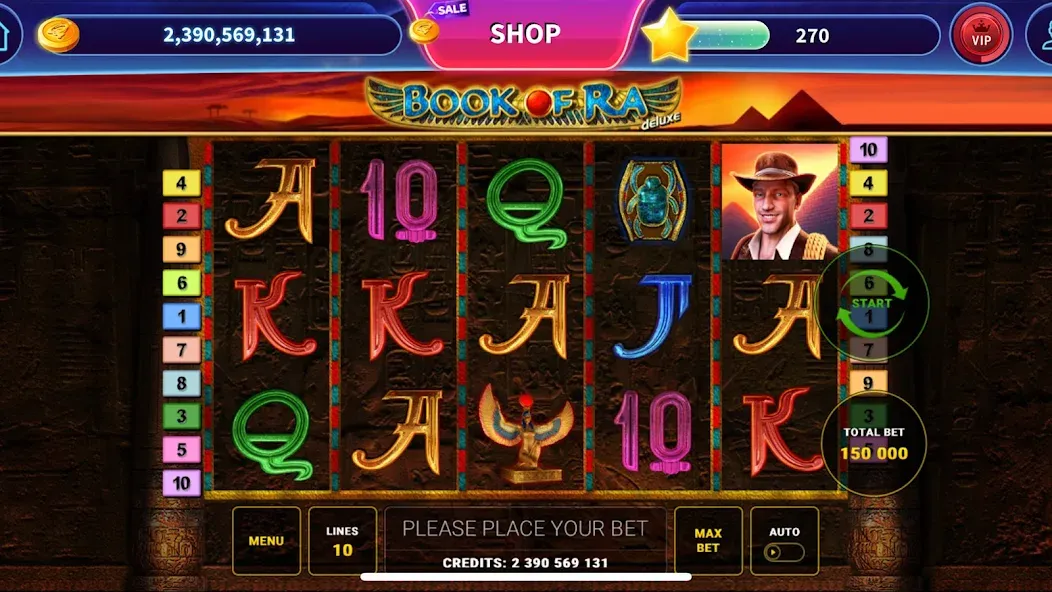 Скачать взлом Book of Ra™ Deluxe Slot (Бук оф Ра Делюкс Слот)  [МОД Бесконечные монеты] — полная версия apk на Андроид screen 1