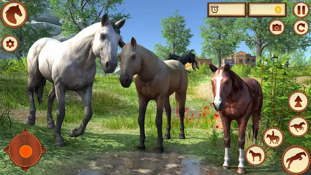 Скачать взломанную Virtual Wild Horse Family Sim (Виртуальное семейство диких лошадей)  [МОД Mega Pack] — последняя версия apk на Андроид screen 1