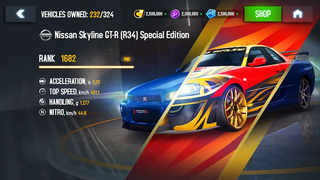 Взлом Asphalt 8 — Car Racing Game (Асфальт 8)  [МОД Unlimited Money] — полная версия apk на Андроид screen 2