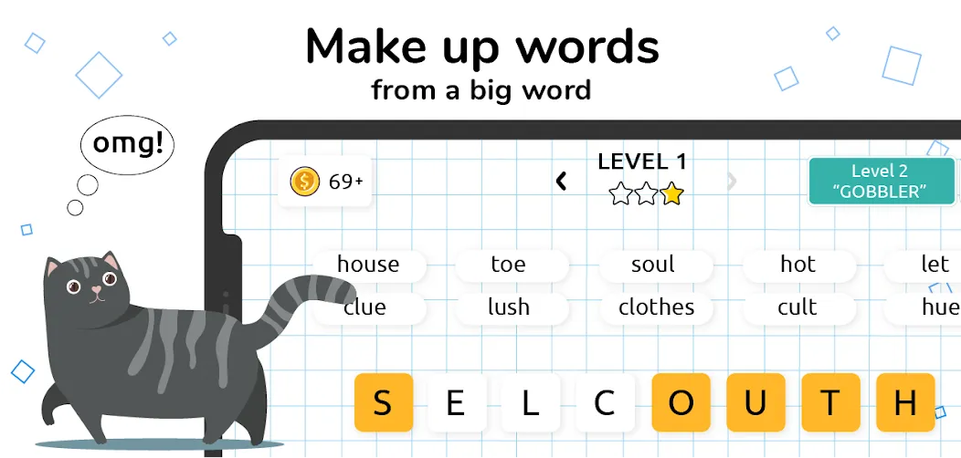 Взлом Words in Word  [МОД Mega Pack] — последняя версия apk на Андроид screen 1