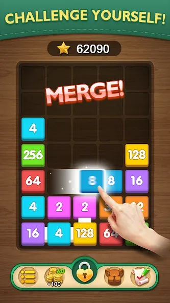 Взломанная Merge Puzzle — Number Games (Мердж Пазл)  [МОД Бесконечные монеты] — полная версия apk на Андроид screen 2