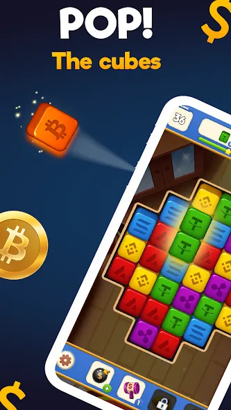 Взлом Crypto Blocks Puzzle Challenge  [МОД Menu] — полная версия apk на Андроид screen 1