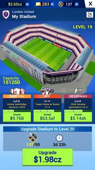 Взлом Idle Eleven — Soccer tycoon (Айдл Илевен)  [МОД Много денег] — последняя версия apk на Андроид screen 3