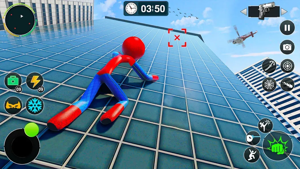 Взломанная Flying Stickman Rope Hero Game  [МОД Все открыто] — стабильная версия apk на Андроид screen 3