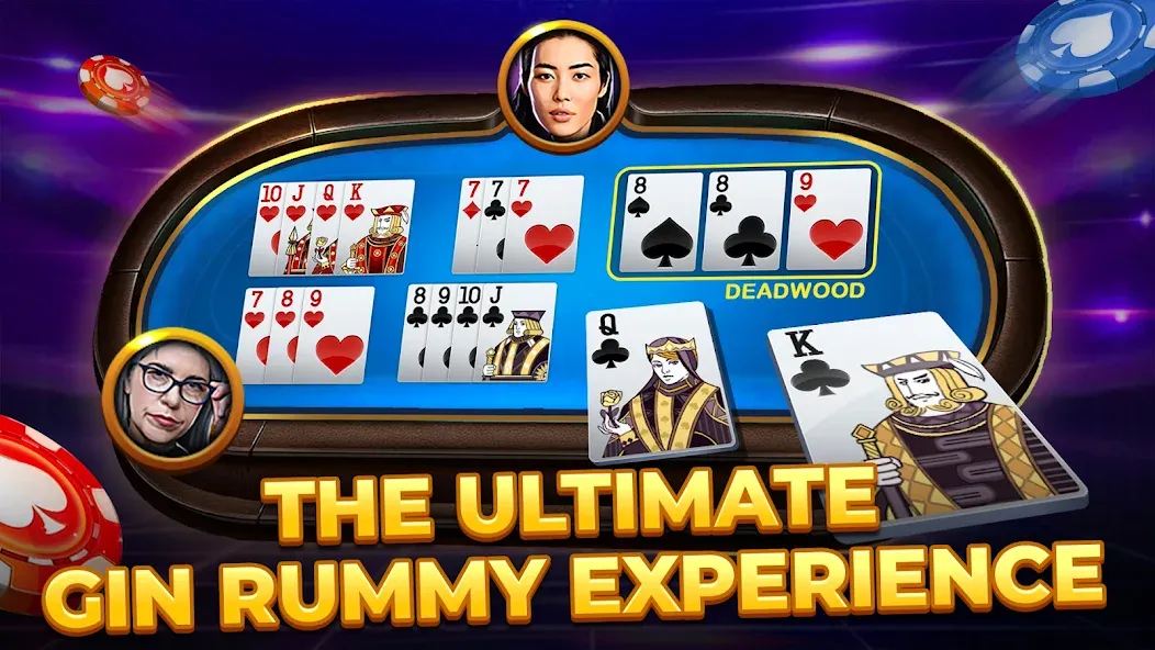 Взломанная Gin Rummy — Card Game (Джин Рами)  [МОД Unlocked] — последняя версия apk на Андроид screen 2