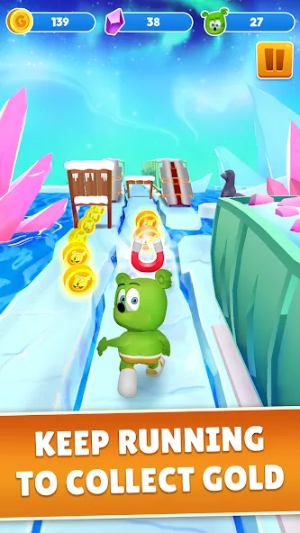 Взломанная Gummy Bear Run: Running Games (Гамми Бер Ран)  [МОД Бесконечные монеты] — последняя версия apk на Андроид screen 2