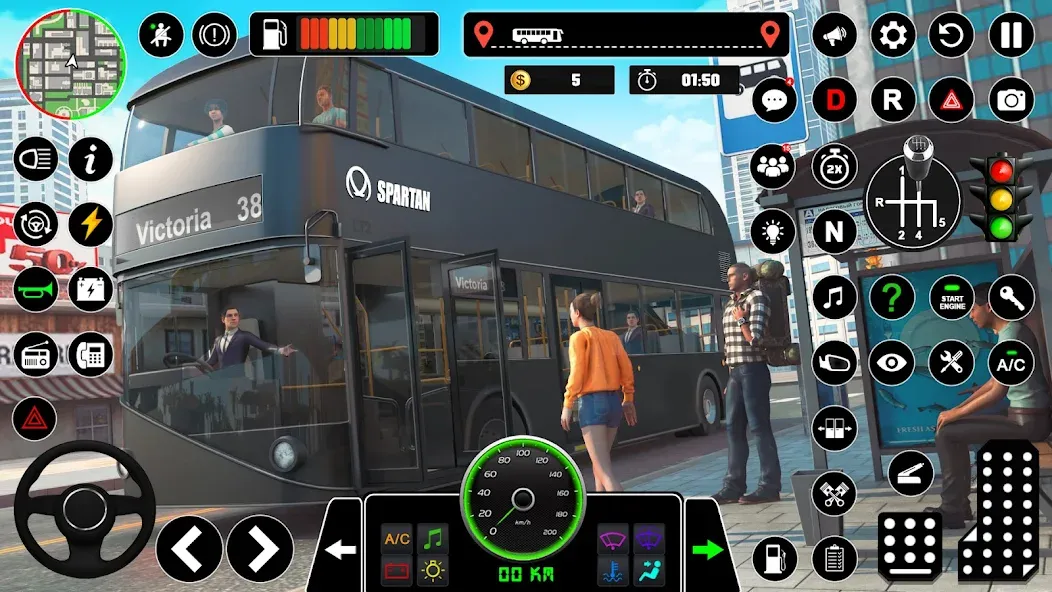 Скачать взлом Bus Simulator : 3D Bus Games (Бас Драйвинг Симулятор ПВП Игра)  [МОД Меню] — стабильная версия apk на Андроид screen 5