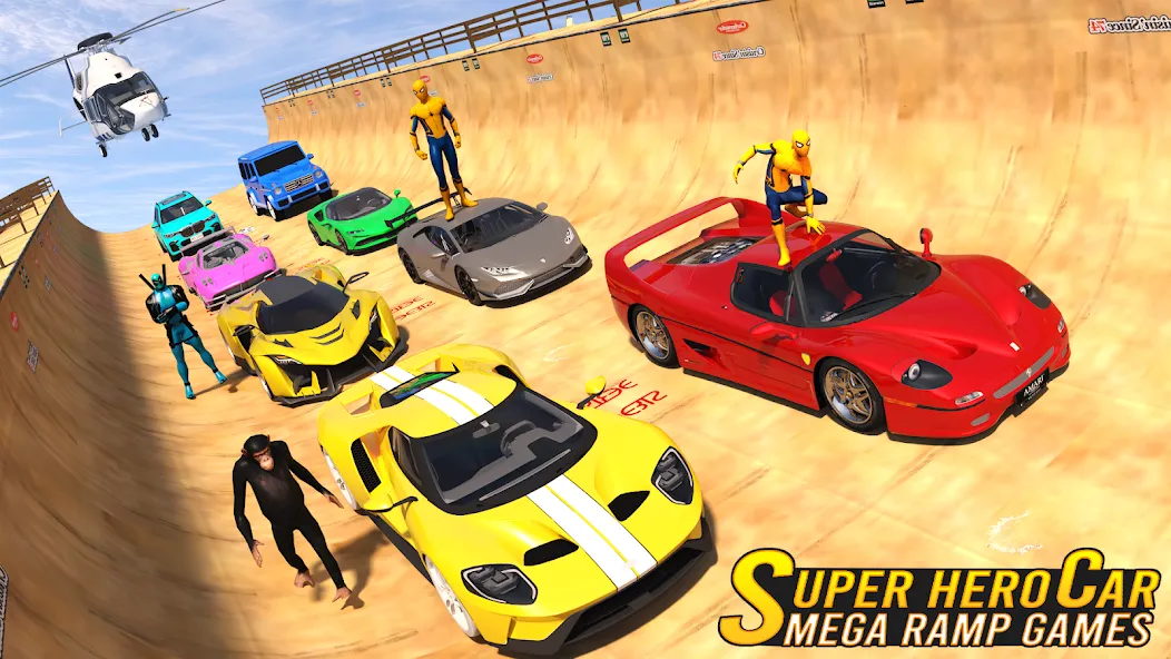 Взлом Superhero Car: Mega Ramp Games (Рамп Кар Гейм)  [МОД Mega Pack] — последняя версия apk на Андроид screen 5