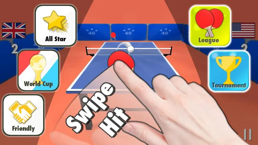 Скачать взлом Table Tennis 3D  [МОД Mega Pack] — стабильная версия apk на Андроид screen 1