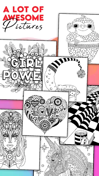 Взлом Coloring for adults offline  [МОД Бесконечные монеты] — стабильная версия apk на Андроид screen 2