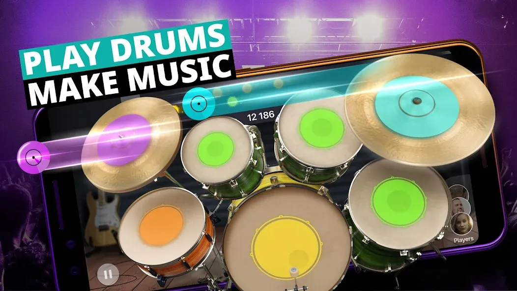 Скачать взломанную Drum Kit Music Games Simulator  [МОД Mega Pack] — стабильная версия apk на Андроид screen 1