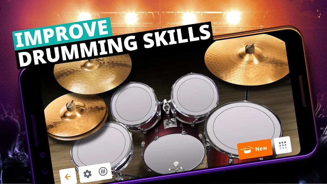 Скачать взломанную Drum Kit Music Games Simulator  [МОД Mega Pack] — стабильная версия apk на Андроид screen 3