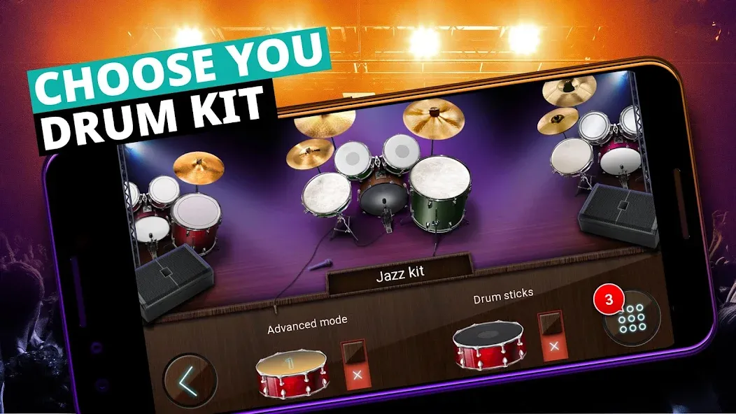 Скачать взломанную Drum Kit Music Games Simulator  [МОД Mega Pack] — стабильная версия apk на Андроид screen 4