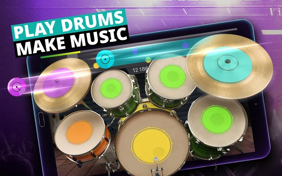 Скачать взломанную Drum Kit Music Games Simulator  [МОД Mega Pack] — стабильная версия apk на Андроид screen 5