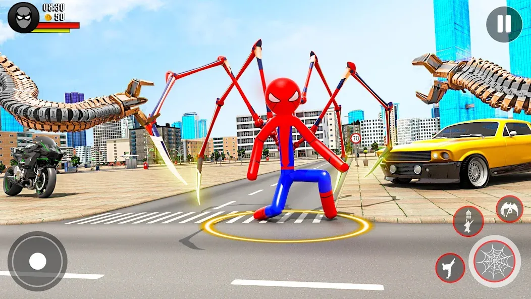 Скачать взлом Spider Game-Stickman Rope Hero  [МОД Много денег] — последняя версия apk на Андроид screen 2