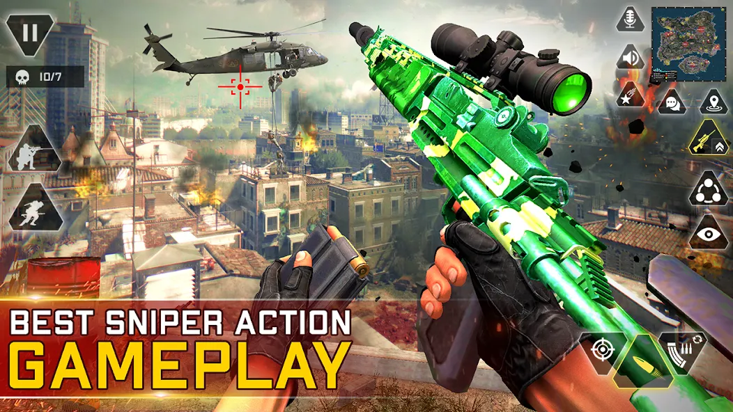 Взломанная Sniper Gun Shooting game (ИГИ Снайпер Оружие Стрелялки Игры)  [МОД Много денег] — стабильная версия apk на Андроид screen 5