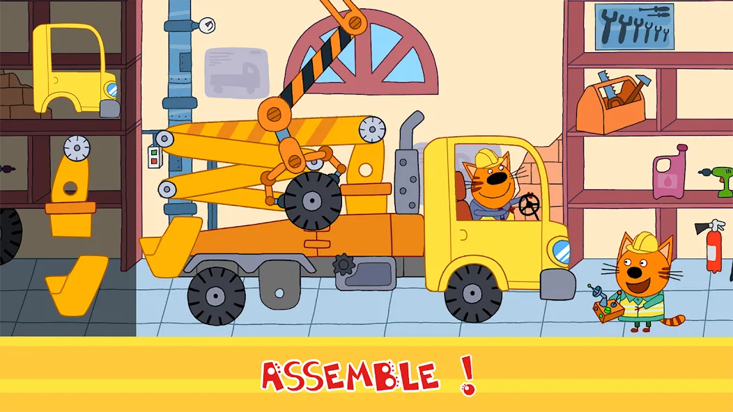 Скачать взломанную Kid-E-Cats Cars, Build a house  [МОД Unlimited Money] — стабильная версия apk на Андроид screen 1