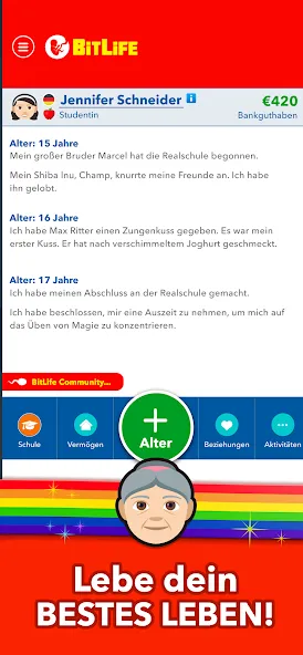 Взломанная BitLife DE — Lebenssimulation (Битлайф ДЕ)  [МОД Бесконечные монеты] — последняя версия apk на Андроид screen 4
