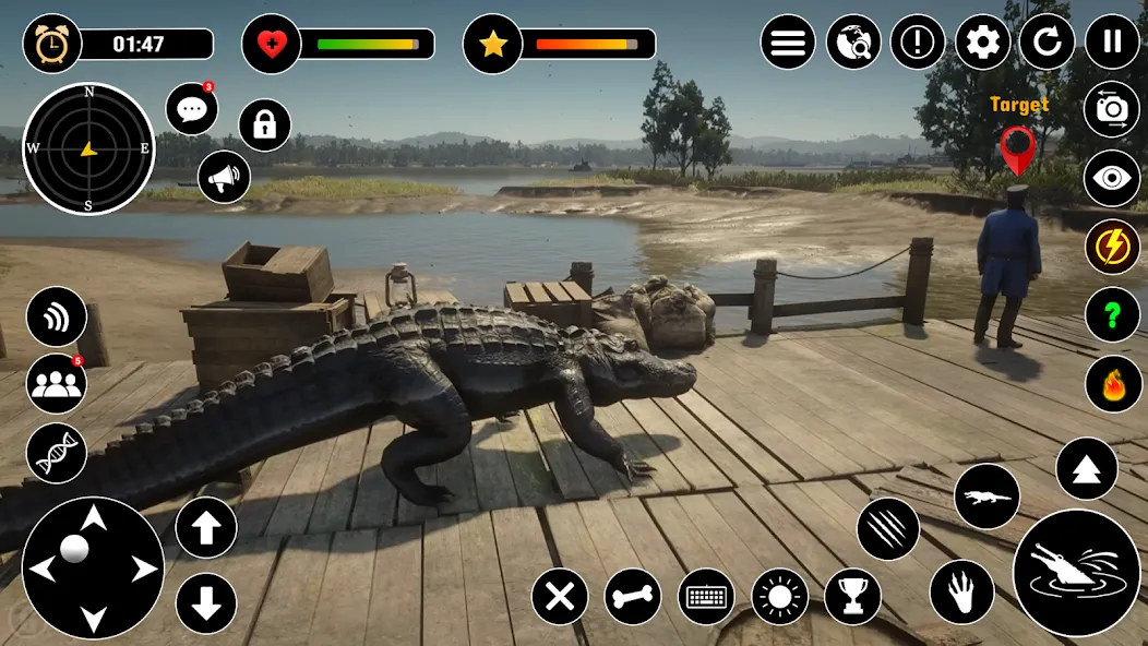 Взлом Animal Crocodile Attack Sim (Энимал Крокодайл Аттак Сим)  [МОД Бесконечные деньги] — полная версия apk на Андроид screen 2