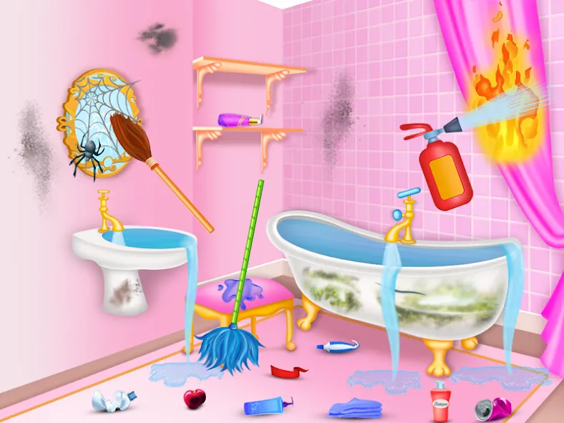 Скачать взлом Princess house cleaning advent  [МОД Много монет] — последняя версия apk на Андроид screen 1