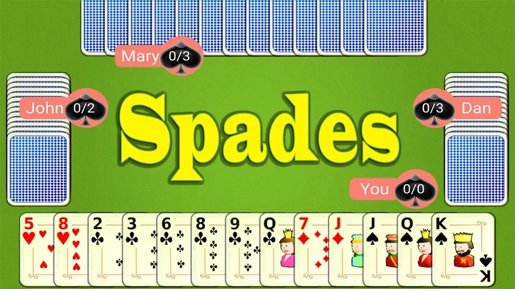 Скачать взломанную Spades Mobile  [МОД Все открыто] — полная версия apk на Андроид screen 1