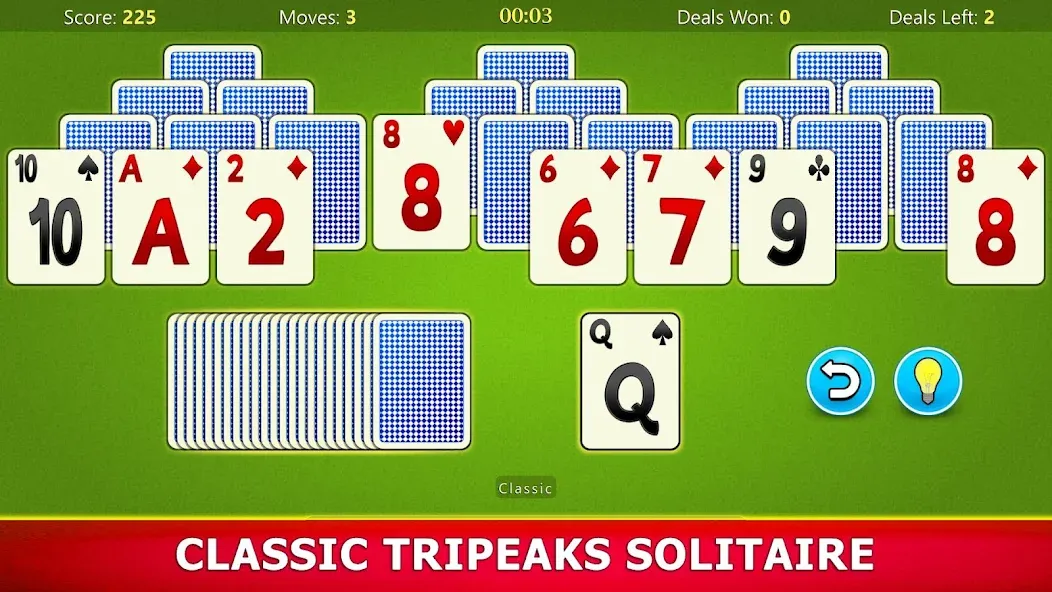 Скачать взломанную TriPeaks Solitaire Mobile  [МОД Много монет] — стабильная версия apk на Андроид screen 1