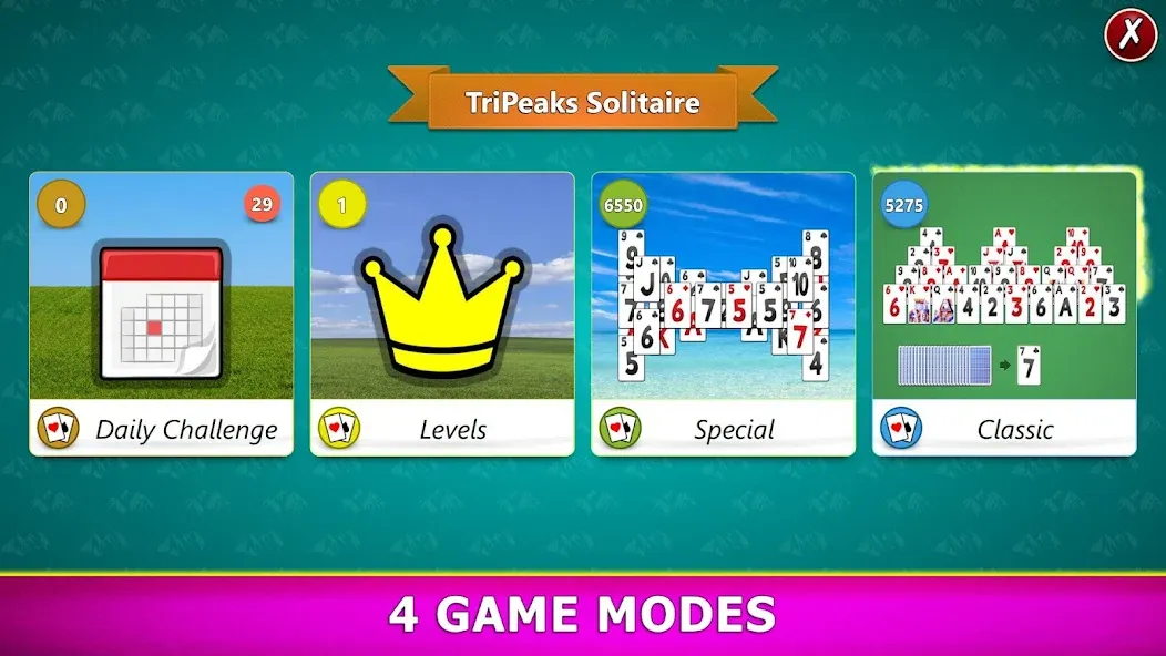 Скачать взломанную TriPeaks Solitaire Mobile  [МОД Много монет] — стабильная версия apk на Андроид screen 2