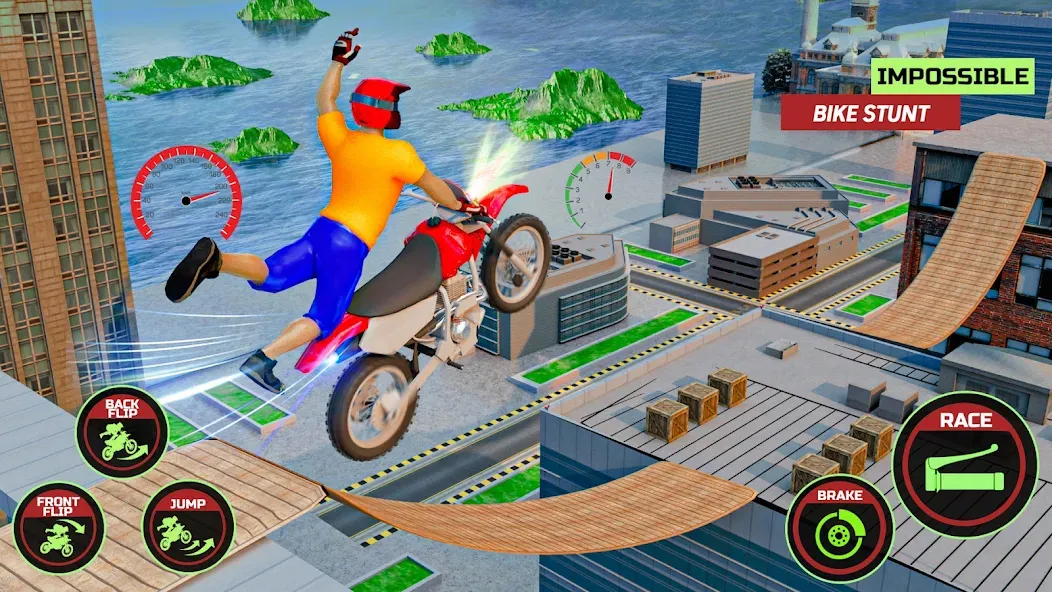 Взлом Motor Bike Stunt Racing Games (Мотор Байк Стант Гонки Игры)  [МОД Unlocked] — стабильная версия apk на Андроид screen 3