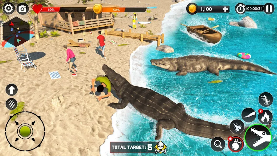 Взлом Hungry Animal Crocodile Games  [МОД Unlocked] — стабильная версия apk на Андроид screen 5