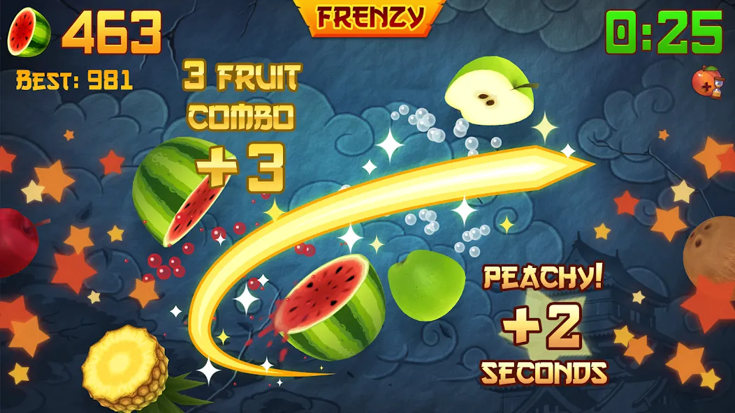 Взломанная Fruit Ninja® (Фрут Ниндзя)  [МОД Бесконечные монеты] — стабильная версия apk на Андроид screen 2